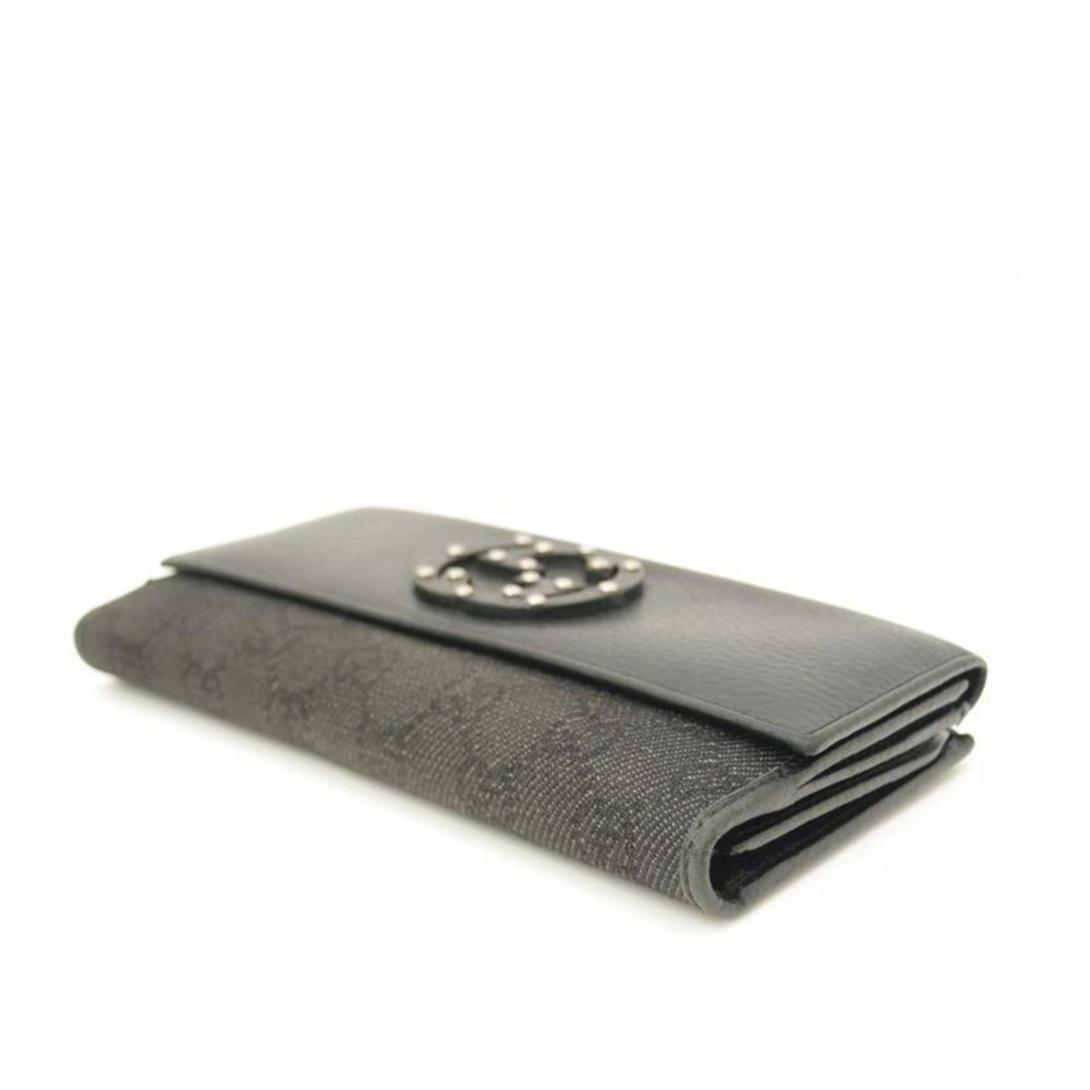 Gucci Interlocking G W Hook Long Wallet Black - image 3